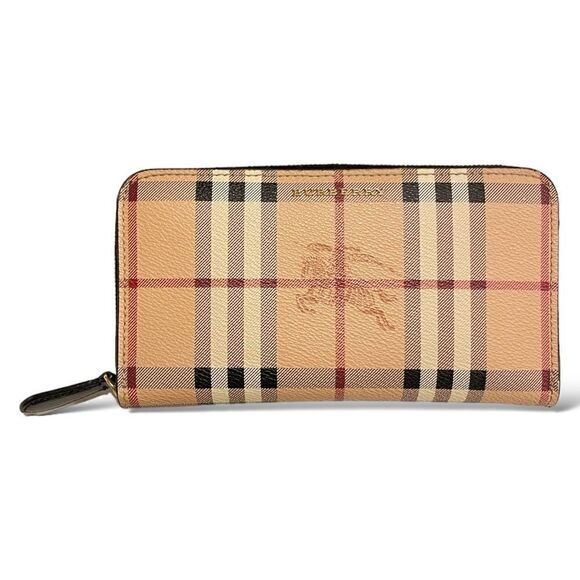 BURBERRY Haymarket Zip Around Wallet - Picture 1 of 12